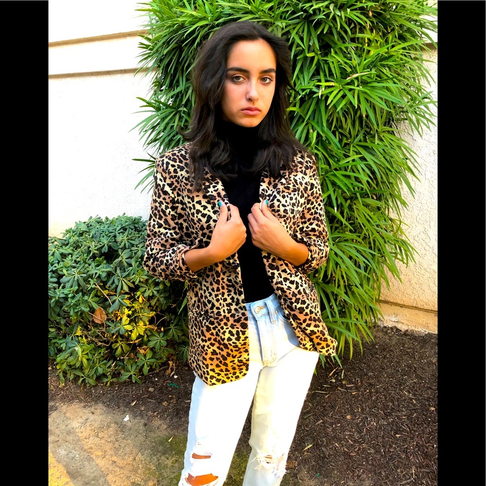 Vintage 80’s Leopard Print, Bomber jacket